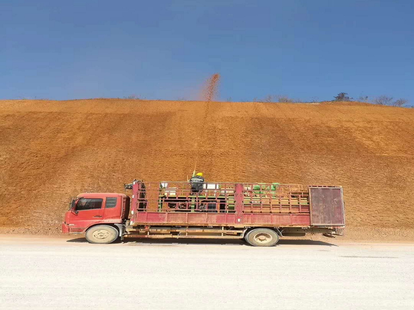 The application of soil spray sowing machine