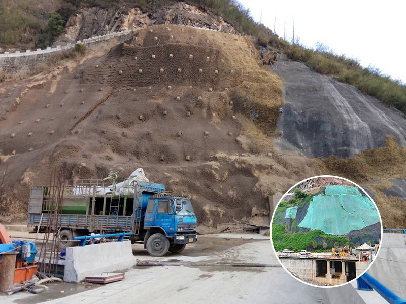 Make highway road slope greening